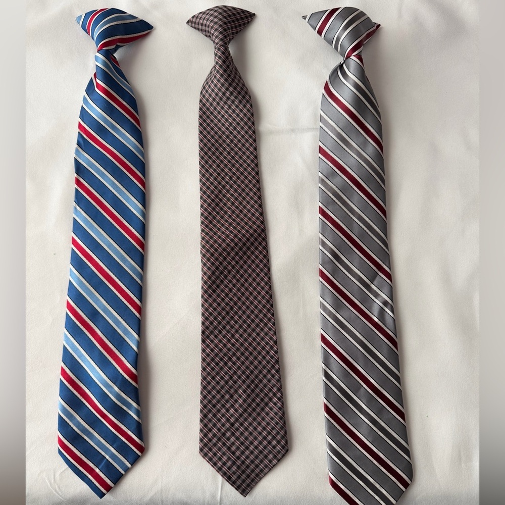 Elegant Striped and Checkered Ties Set
Clip on ties